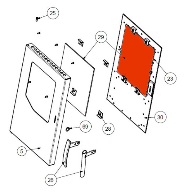 Wamsler W2-50 Sichtscheibe innen Glasscheibe 