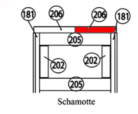 Haas+Sohn Ecoline 281.12 Rückwandstein rechts Feuerraumstein