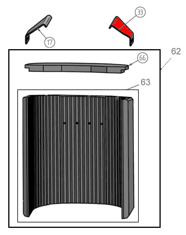 Oranier Polar NEO 8 RLA Déflecteur droite en haut pierre déflecteur de fumée 