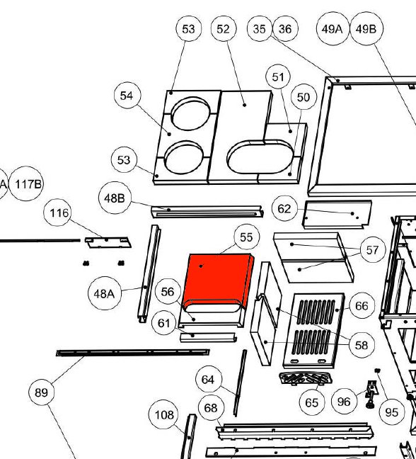 Wamsler W1-75 Zugumlenkung hinten Vermiculitestein