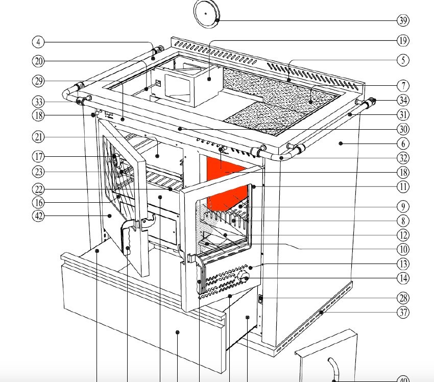 Wamsler K134F/A Brennraumstein links A Schamotte