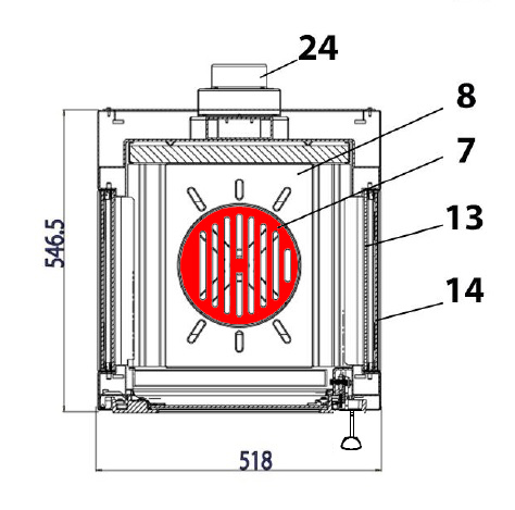 Haas+Sohn Panorama 255.15 Ascherost Feuerrost