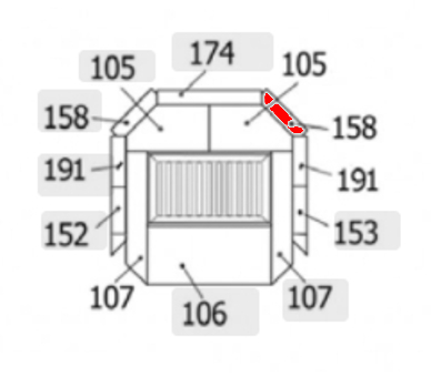 Haas+Sohn Siena 277.17 Pierre de paroi de fond à droite pierre de la chambre de combustion